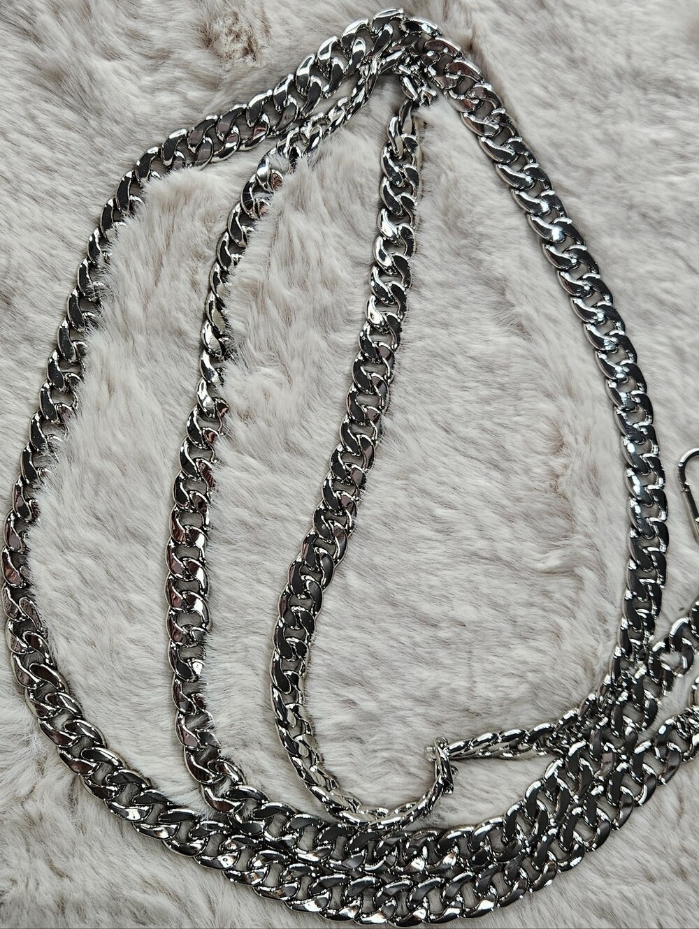 New 47inch Silver Chain Link Crossbody Chain